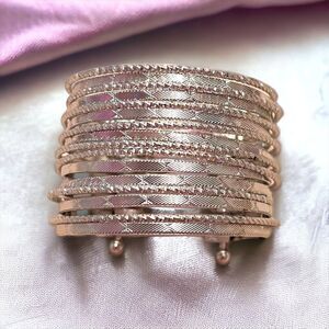 Stephan & CO Small Silver Tone Metal Cuff Bangle NWOT